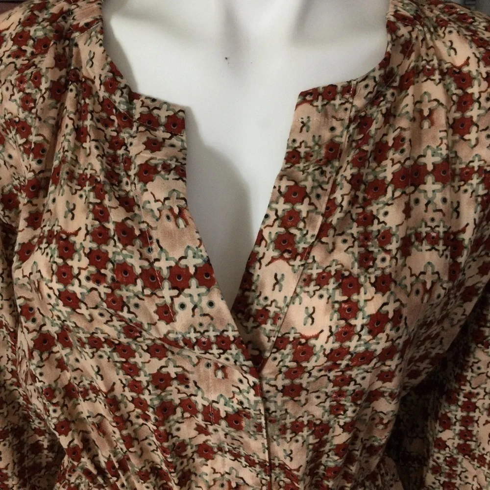 Symmetry Kaleidoscope Geometric Flowy‎ 100% Cotton Jumpsuit Nwt